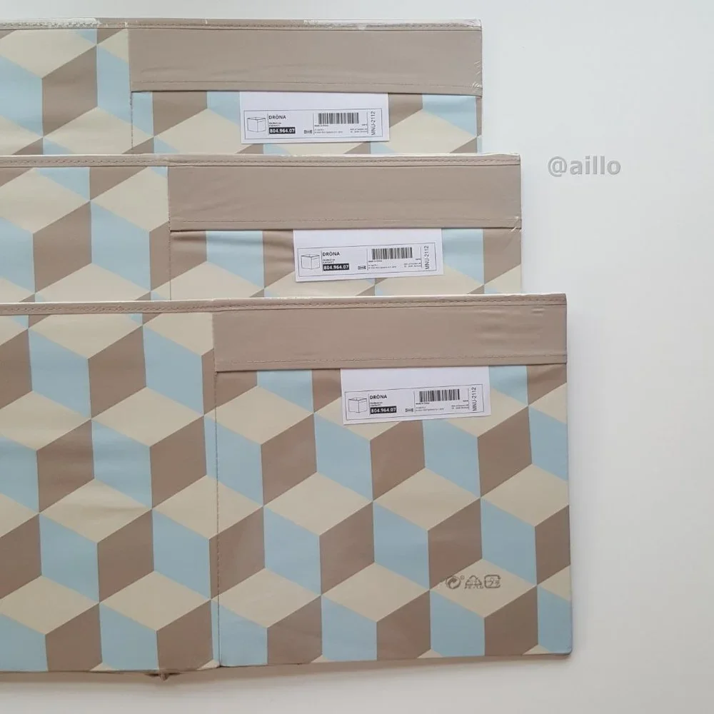3 IKEA DRONA Boxes, multicolor